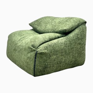 Sofá de una plaza vintage en verde plumy de Annie Hiéronimus para Ligne Roset