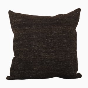 Handwoven Black Organic Hemp Kilim Cushion