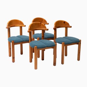 Vintage Dining Chairs in Pine, 1970, Set of 4