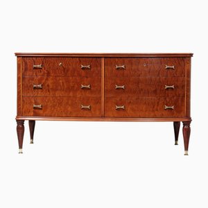 Mid-Century Chest of Drawers in Pommelle Sapele attributed to Dassi, 1950s