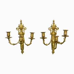 Candelabri da parete in bronzo dorato, Francia, fine XIX secolo, set di 2