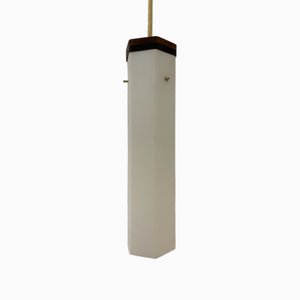 Lámpara colgante italiana de opalino, años 60