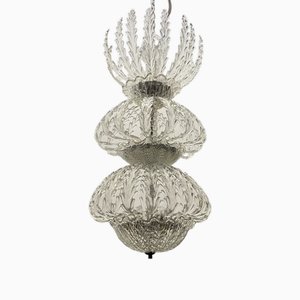 Large Venetian Murano Glass Chandelier by Barovier & Toso 1940s