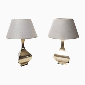 Postmodern Brass Table Lamps attributed to Montagna Grillo and Tonello, Italy, 1970s, Set of 2