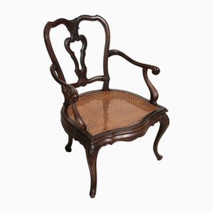 Wooden Armchair with Vienna Straw Seat, 1900s