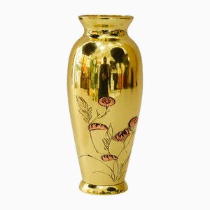 Art Deco Vase aus Messing & Kupfer, Wien, 1920er