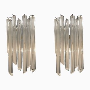 Murano Glass Trilobi Prism Sconces from Venini, 1970s, Set of 2