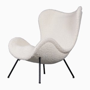 Fauteuil Madame avec Tissu Dedar Boucle par Fritz Neth pour Correcta, 1950s