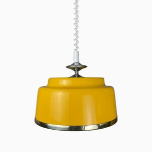 Lampe à Suspension de Cuisine Mid-Century Moderne Jaune, 1970s