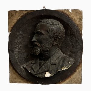 Wall Bust of a Bearded Man, 19th Century, Plaster