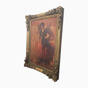Flamenco Dancer, 19th Century, Oil on Canvas, Framed