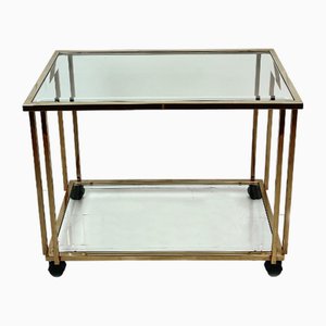 Brass and Bevel Glass Top Drinks Trolley, Belgium, 1980s