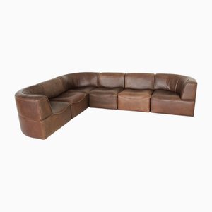 Leather Ds 15 Modular Sofa from de Sede, Set of 6