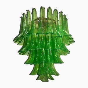 Lustre en Verre Murano Vert de Mazzega, 2000s