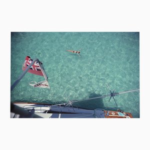 Slim Aarons, Swimming in Bermuda, 1977, Limited Edition Estate Stamped Fotodruck, 1970er