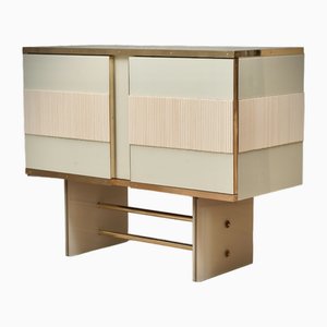 Weißes Sideboard aus Muranoglas & Messing, 2000er