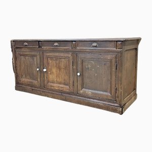 Credenza grande in abete e castagno, XIX secolo