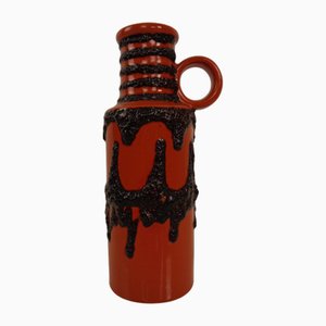 Große Glasierte Lava Keramik 401-28 Vase von Scheurich, 1970er