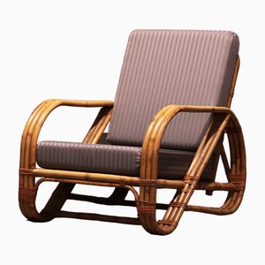 Vintage Rattan & Bambus Sessel im Stil von Paul Frankl, 1970er