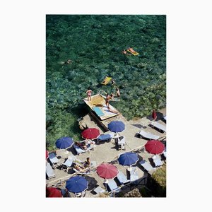 Slim Aarons, Porto Ercole Beach, Tirage Photographique Estampillé Estate en Édition Limitée, années 80