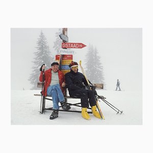 Slim Aarons, Skiing Holiday, Limited Edition Estate Stamped Fotodruck, 1980er