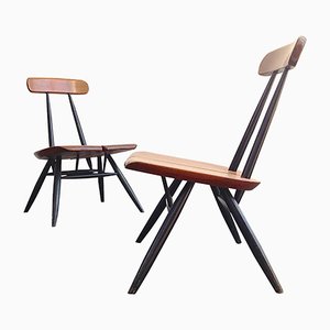 Low Easy Chairs by Ilmari Tapiovaara for Laukaan Puu, 1950s, Set of 2