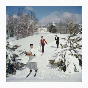 Slim Aarons, Skiing Waiters, 1962, Limited Edition Estate Stamped Photographic Print, 1980s