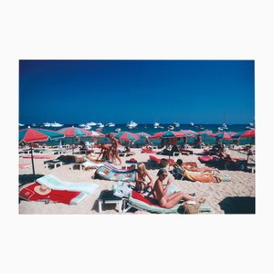 Slim Aarons, Beach at St. Tropez, Limited Edition Estate Stamped Photographic Print, 2000s