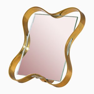Table Mirror with Brass Frame from Fontana Arte, 1950s