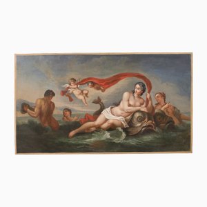 Artista italiano, El triunfo de Galatea, 1780, óleo sobre lienzo, enmarcado