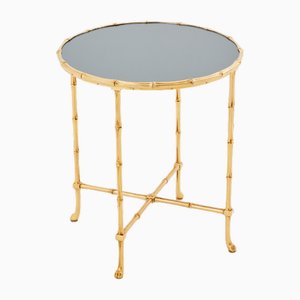 Bamboo & Brass Gueridon Table from Maison Baguès, 1960s