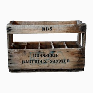 Holz Flaschenkasten von Brasserie Barthoux Saunier, 1940er