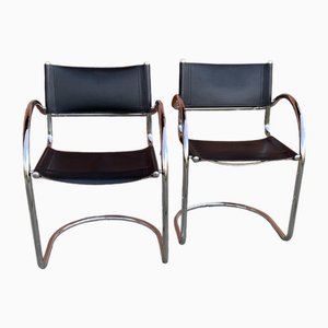 Vintage Italian Bauhaus Chrome Dining Chairs, 1970s, Set of 2