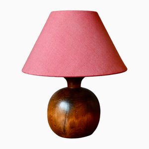 Kugel Tischlampe aus Holz, 1970er