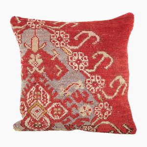 Vintage Red Cushion Cover from Muted Color Rug, 2010s