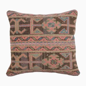 Vintage Turkish Square Oushak Rug Pillow Cover, 2010s