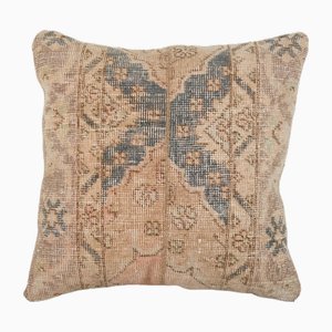 Turkish Square Tan and Sand Woven Oushak Rug Cushion Cover