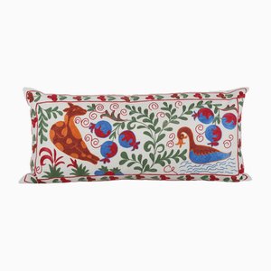 Housse de coussin Suzani en coton avec motif animalier Suzani