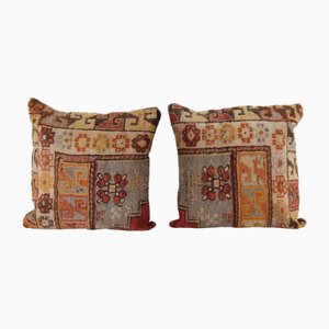 Anatolian Square Burnt Orange Rug Cushion Covers, Set of 2