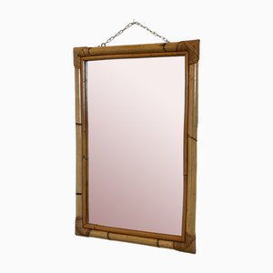 Miroir Rectangulaire en Bambou, 1970s