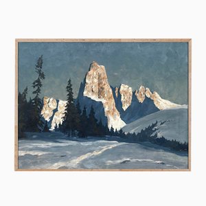 Georg Grauvogl, Winter on the Sciliar, XXe siècle, huile sur toile