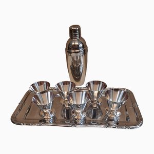 Bicchieri Art Deco placcati in argento, set di 6