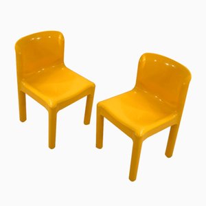 Silla modelo 4875 en amarillo de Carlo Bartoli para Kartell, años 70