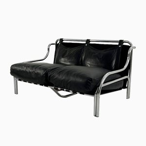 Stringa 2-Seat Sofa in Leather attributed to Gae Aulenti for Poltronova, 1960s