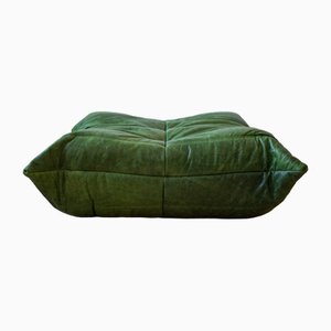 Puf Togo Dubai de cuero verde de Michel Ducaroy para Ligne Roset