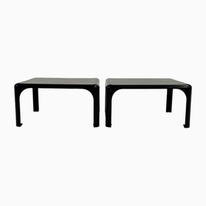 Tables Demetrio 45 Noires par Vico Magistretti pour Artemide, 1970s, Set de 2