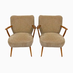 Armchairs with Armrests Beige, 1960s, Set of 2