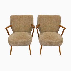 Fauteuils avec Accoudoirs Beige, 1960s, Set de 2