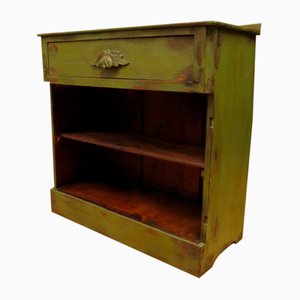 Bohemian Green Painted Cabinet with Drawer, 1890s