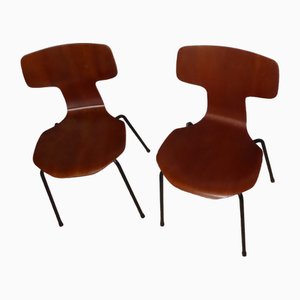 Chairs Mod. 3300 1st Edition by Arne Jacobsen for Fritz Hansen, 1955, Set of 4
